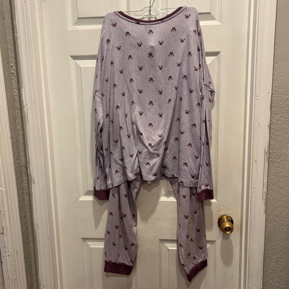 Disney Minnie Mouse Pajama Set Womens XL Purple Long Sleeve Joggers Loungewear - Picture 6 of 9